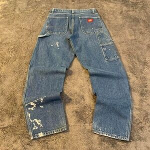 Vintage Dickies Distressed Denim Carpenter Baggy Jeans
